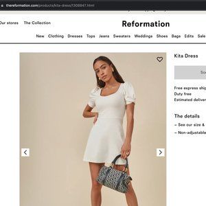 Reformation White Kita Dress NWT